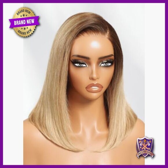 Human Hair Bob Wig 10 Inch Straight Pre Plucked Glueless HD Lace